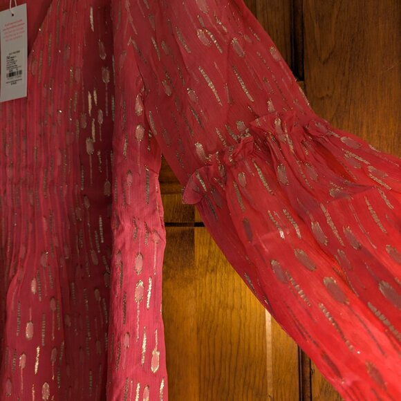 NWT LILLY PULITZER TOP - SIZE 12 - PASSION FRUIT PINK WITH GOLD CLIPS - Picture 3 of 10